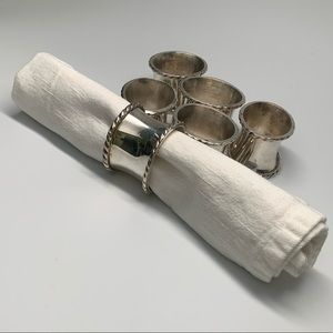 Oval Napkin Rings - Set of Six (Silver Plate)
